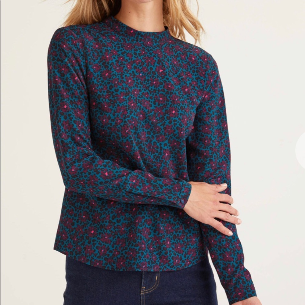 Boden leopard floral blouse size 14